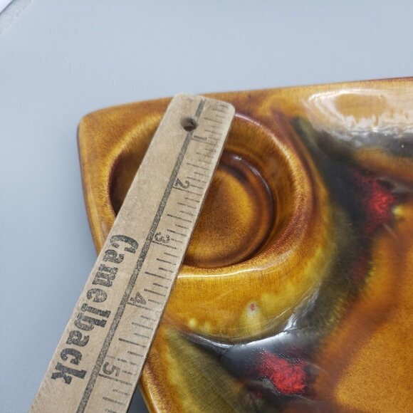 California Originals Chip Dip veggies Pottery Brown Tan Serving Dish Bowl Vtg - Picture 4 of 6